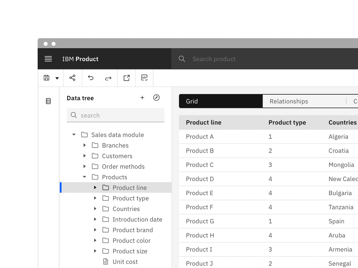 Example of tree view with node icons